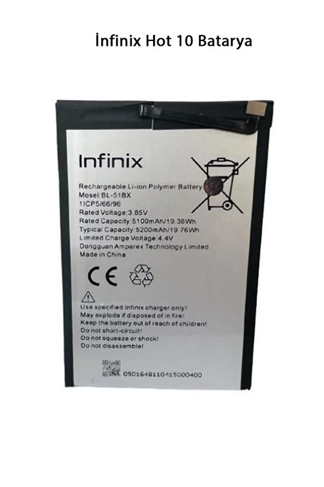İnfinix Hot 10 Batarya Pil