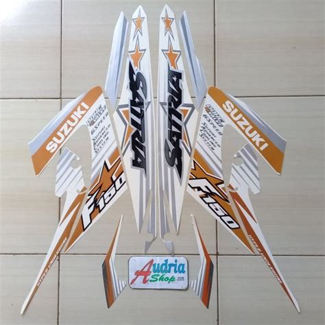 Jual Sticker Striping Motor Suzuki Satria F Fighter Putih Gold