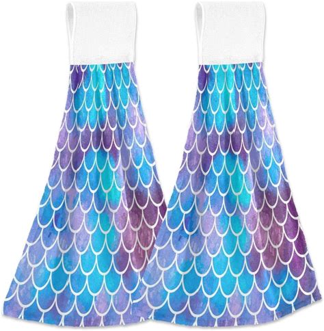 Skysonic X Hanging Kitchen Hand Towels Dishcloths Sets With Loop