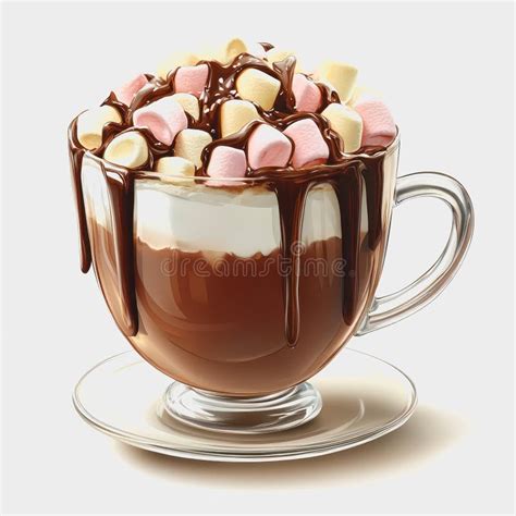 Delicious Hot Cocoa With Marshmallows In A Cup Stock Image Image Of Glass Gathering