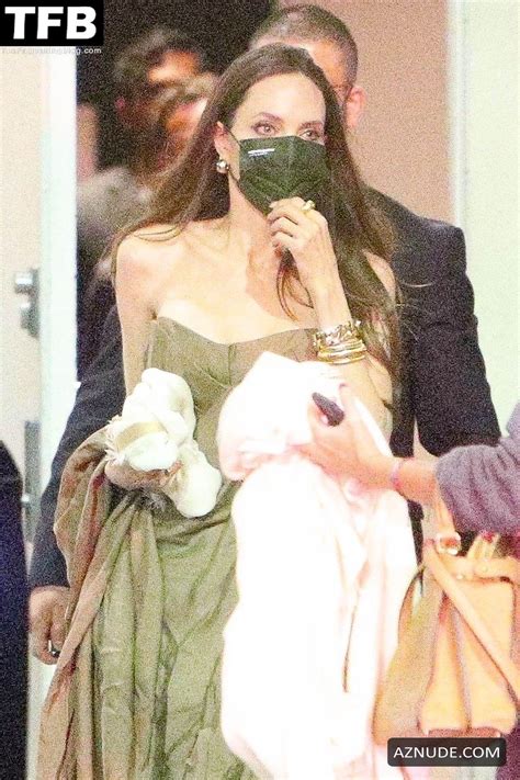 Angelina Jolie Sexy Seen Flaunting Her Hot Cleavage At The Eternals Premiere In La Aznude