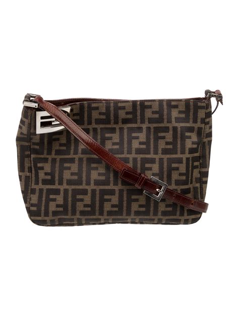 Fendi Zucca Shoulder Bag Brown Shoulder Bags Handbags Fen