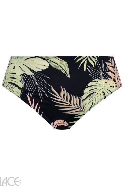Elomi Swim Tropical Retreat Bikini Full Brief High Leg BLACK Lace Lingerie