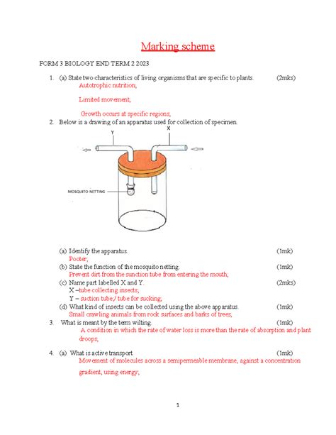 National Exam Paper For Form 3 Biology 2