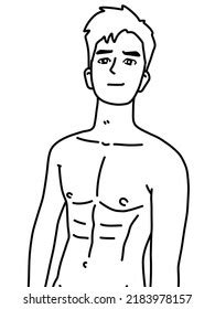 Outline Muscular Naked Man Vector Illustration Stock Vector Royalty Free Shutterstock