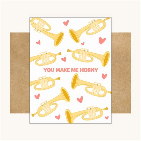You Make Me Horny Card Valentine S Cards With Puns Funny Valentine S Day Cards