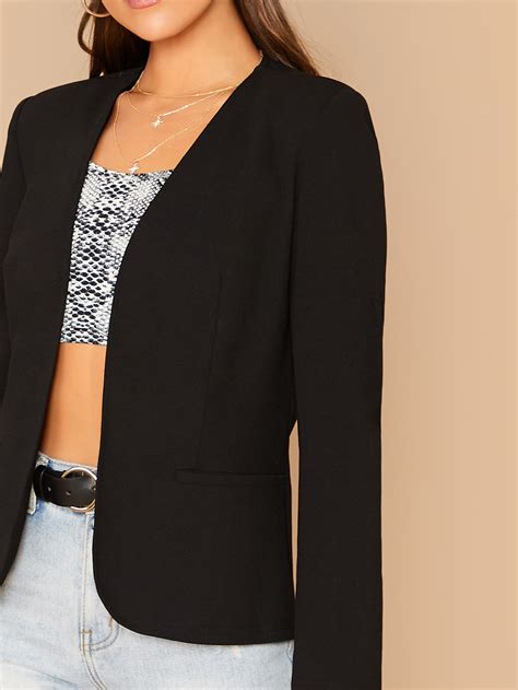 Svart Slätt Elegant Blazer SHEIN SE