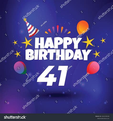 Happy 41st Birthday Hand Drawn Vector Stock Vector Royalty Free