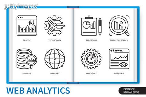 Web analytics infographics linear icons collection 이미지 1490473965