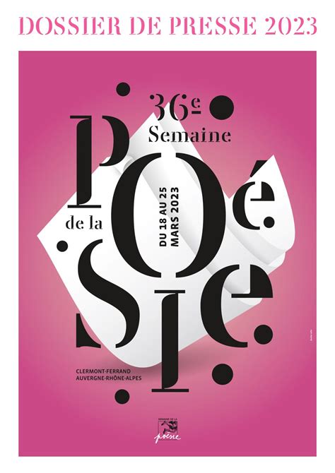 Calaméo Dossier de presse de la 36e Semaine de la poésie du 18 au 25