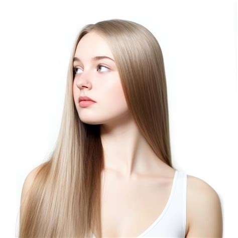 Premium AI Image A Woman With Long Blonde Hair And A White Tank Top