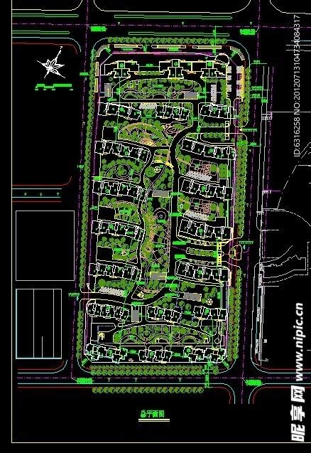 居住区cad平面规划图设计图景观设计环境设计设计图库昵图网