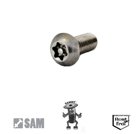 Sicherheitsschrauben ISO 7380 A2 Torx PIN Edelstahl V2A M6X10 Bis M6X50