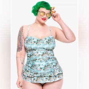 Hot Topic Swim Hottopic Disney Print Ariel Peter Pan Mermaid Lagoon Retro Swimsuit Dress