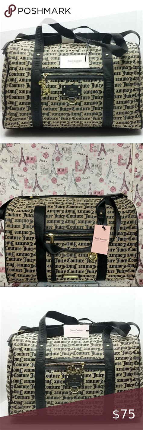 Juicy Couture Gotham Black Logo Weekender Duffel Bag Weekender Duffel