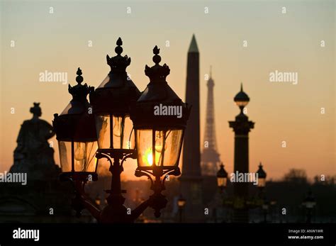 Place de la Concorde Obelisk Eiffel Tower Paris France Stock Photo - Alamy