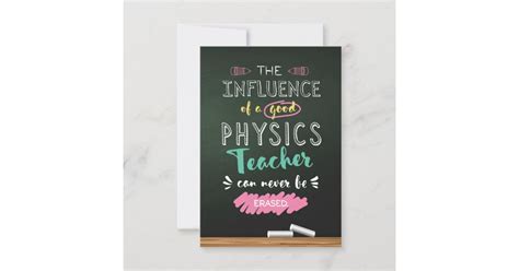 Influence of a Good Physics Teacher Thank You Card | Zazzle