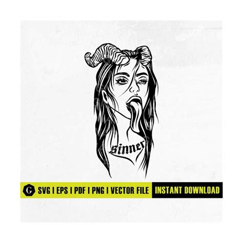 Demon Girl Svg | Devil Girl Sticker | Devil Svg | Devil Horn - Inspire ...