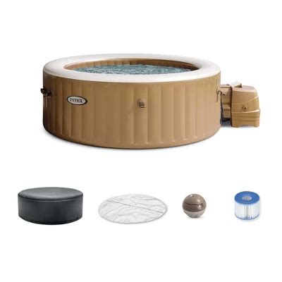 Intex Purespa Plus Or Person Portable Inflatable Round Hot Tub Spa With Soothing Bubble Jets