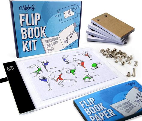 Flip Book Kit With Led Light Pad Includes 240 Sheets Flip