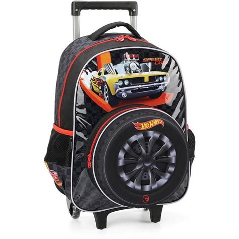 Mochila Infantil Rodinha HOT Wheels G Preta Shopee Brasil