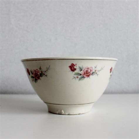 Kitchen large ceramic mixing bowl, antique mixing bowl, Vintage flower ...