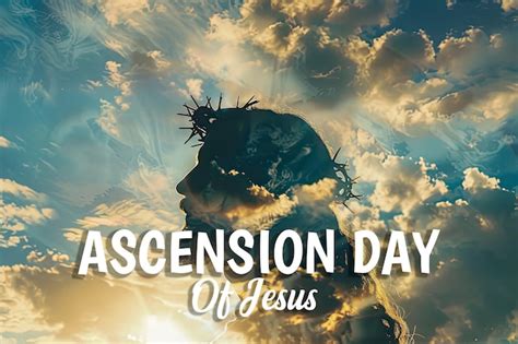 Silueta de Jesucristo y concepto del día de la ascensión del cielo