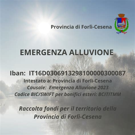 Emergenza Alluvione Raccolta Fondi Per Il Territorio Della Provincia