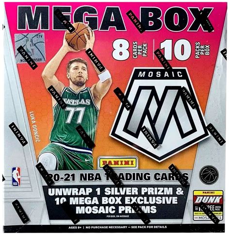 NBA Panini 2020 21 Prizm Mosaic Basketball Trading Card MEGA Box 10