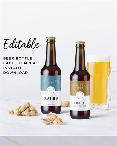 Editable Beer Bottle Label Template Beer Label Custom Home - Etsy