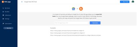 how to set up news feeds on google