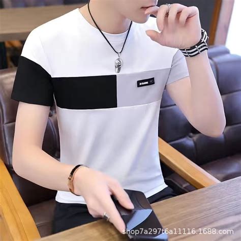 Short Sleeved T Shirt Fashion Short Sleeved Round Neck Trend Top For Men Shopee Philippines