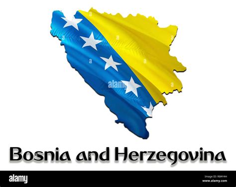 Flag Map of Bosnia and Herzegovina. 3D rendering Bosnia and Herzegovina ...