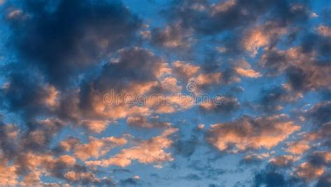 Blue Sky with Storm Textured Clouds Stock Photo - Image of blob ...