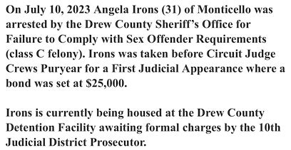 Sex Offender Arrested Monticello Live