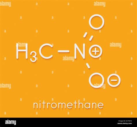 Nitromethane nitro fuel molecule. Used as fuel to power rockets, drag racing cars, etc. Also ...