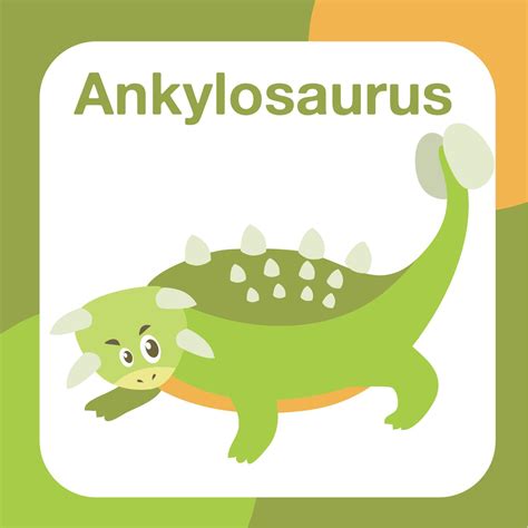 Dinosaur Flashcard For Children Cute Flashcard For Children Ready To