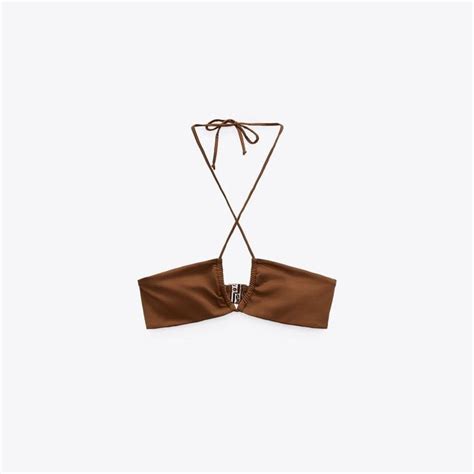 Zara Inverted Bikini Top Curtain String Bikini Depop