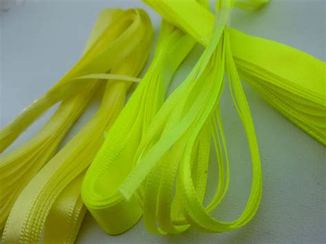 Yellow Satin Ribboncolorful Ribbonnarrow Ribbon Destash 3m Etsy