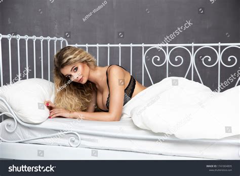 Sensual Blonde Woman Sexy Lingerie Long Stock Photo 1741804895 Shutterstock