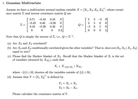 Solved Gaussian Multivariate Assume We Have A Multivariate Normal