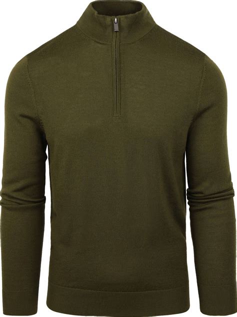 Suitable Merino Half Zip Trui Olijfgroen MRI HZ 23 Kl 141475 Olive