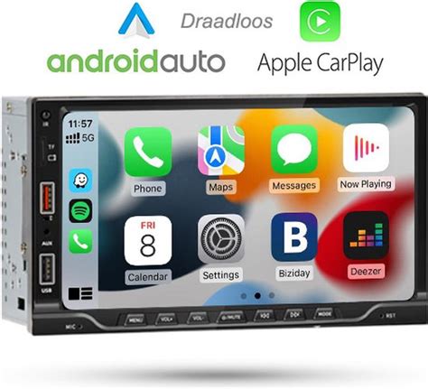 Boscer Autoradio 2Din Universeel Apple Carplay Android Auto