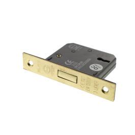 Atlantic 3 Lever Key Deadlock Ce 3 Polished Brass Thornbridge Timber