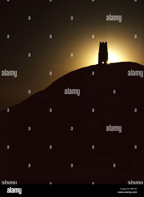 Glastonbury Tor At Sunrise Somerset England Stock Photo Alamy