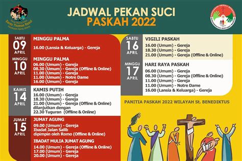 Jadwal Pekan Suci Paskah Gereja Santo Thomas Rasul