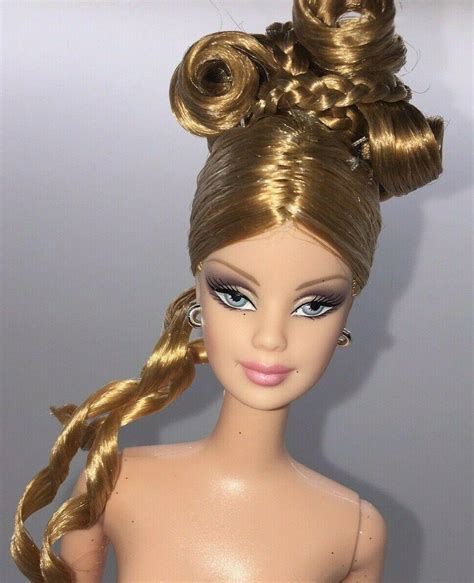 Nude Mattel Barbie Doll Holiday Visions Blonde Fancy Updo Blue Eyes For Ooak