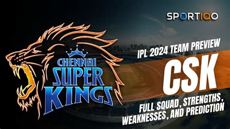 Ipl 2024 Team Preview Csk Full Squad