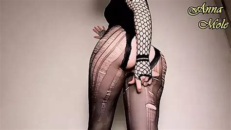 PAWG In Sexy Fishnet Pantyhose Caressed Her Ass And Bounced On A Huge Realistic Dildo XHamster