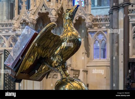 Brass Eagle Lecturn In Canterbury Cathedral Stock Photo Alamy